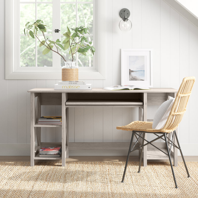 Ensemble de bureau d'écriture en bois 2 pièces - gris délavé