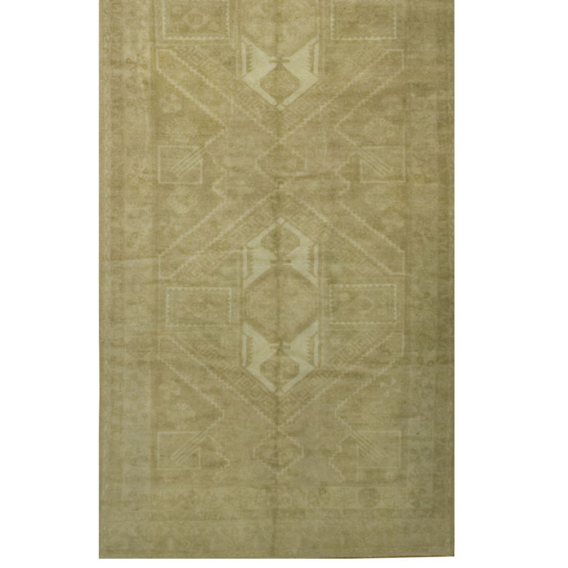 Tapis unique ivoire / bleu pâle / taupe de 5 pi x 11 pi 3 po