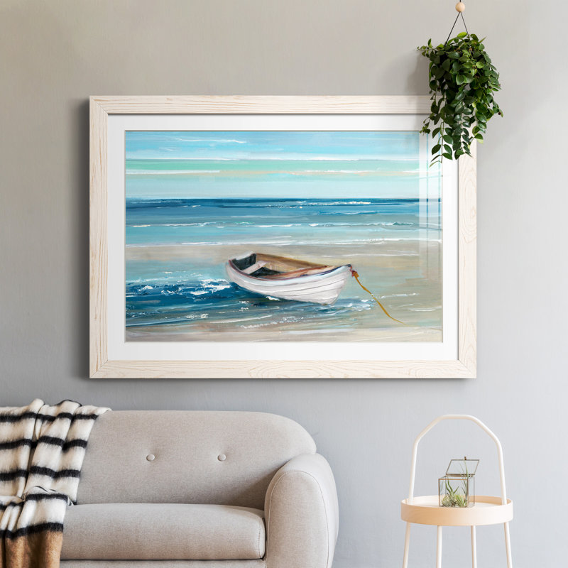 Shore Houbling - Peinture encadrée, Cadre blanc, H 37,5 po x l 27,5 po x P 1,5 po