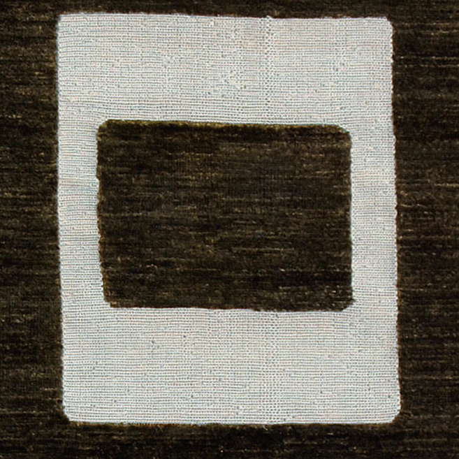 Santa Fe Silver/Black Area Rug, Rectangle 6' x 9'