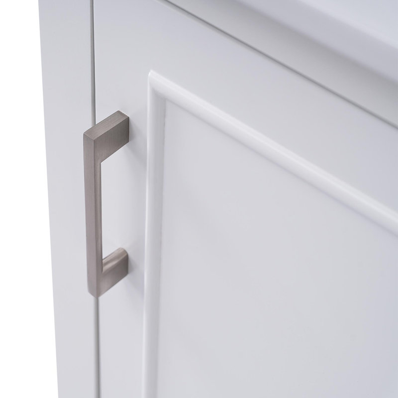 20 Inch Small Bathroom Vanity, Silver, White
