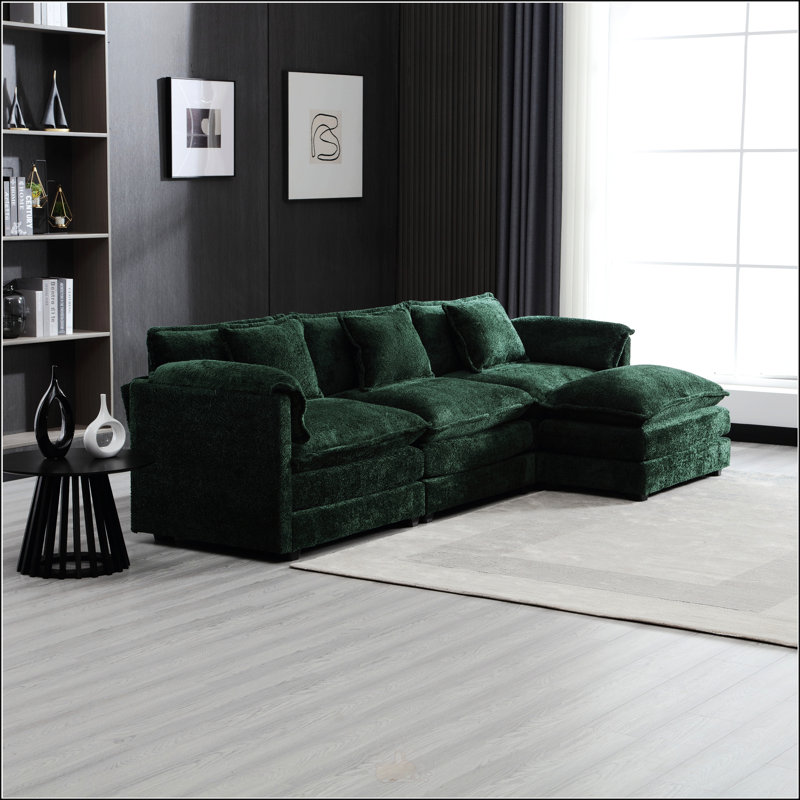 112" Oversized Sectional Sofa, Emerald