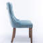 Chaise haute en velours bleu Sw2001lb avec rivets décoratifs et pieds en bois-240074593