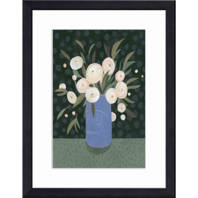 «Mason Jar Bouquet I» par Emma Scarvey - peinture encadrée