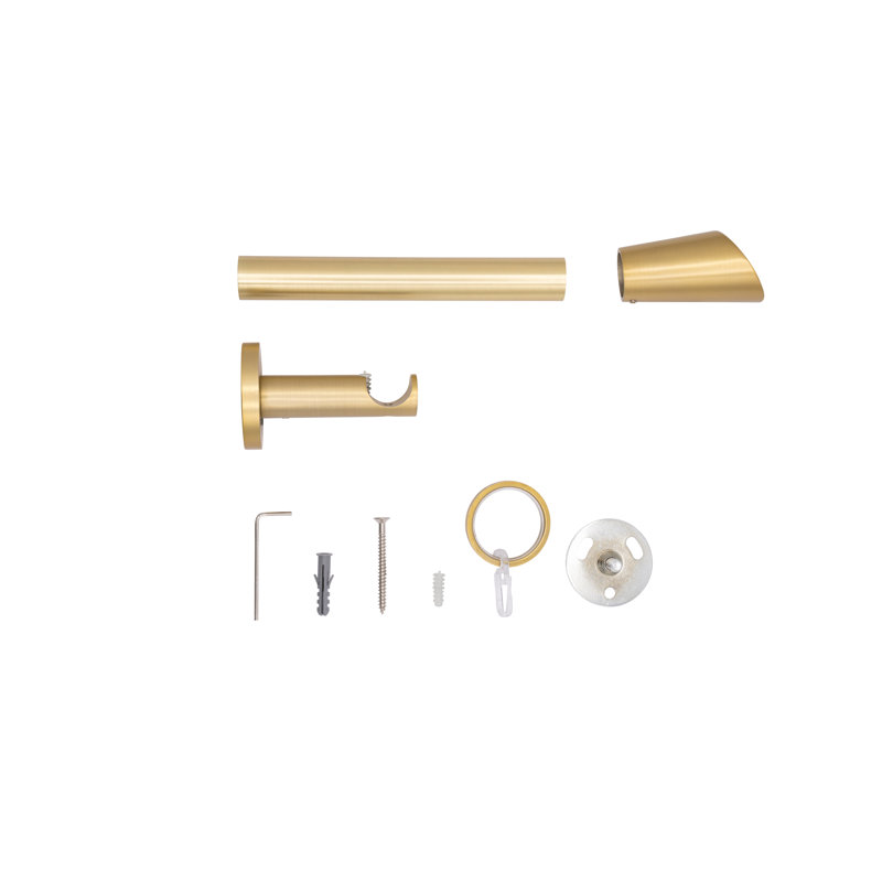Curtain Rod, Brass Matte, 2cm H x 130cm W x 6.5cm D