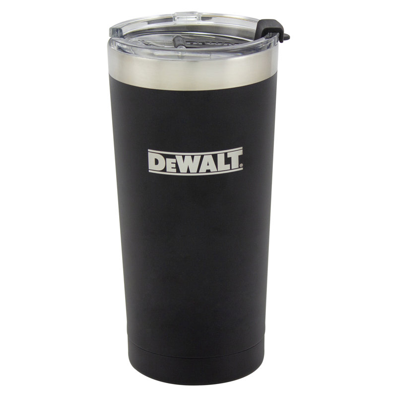 20 Oz Black Powder Coated Industrial Drinkware, Black
