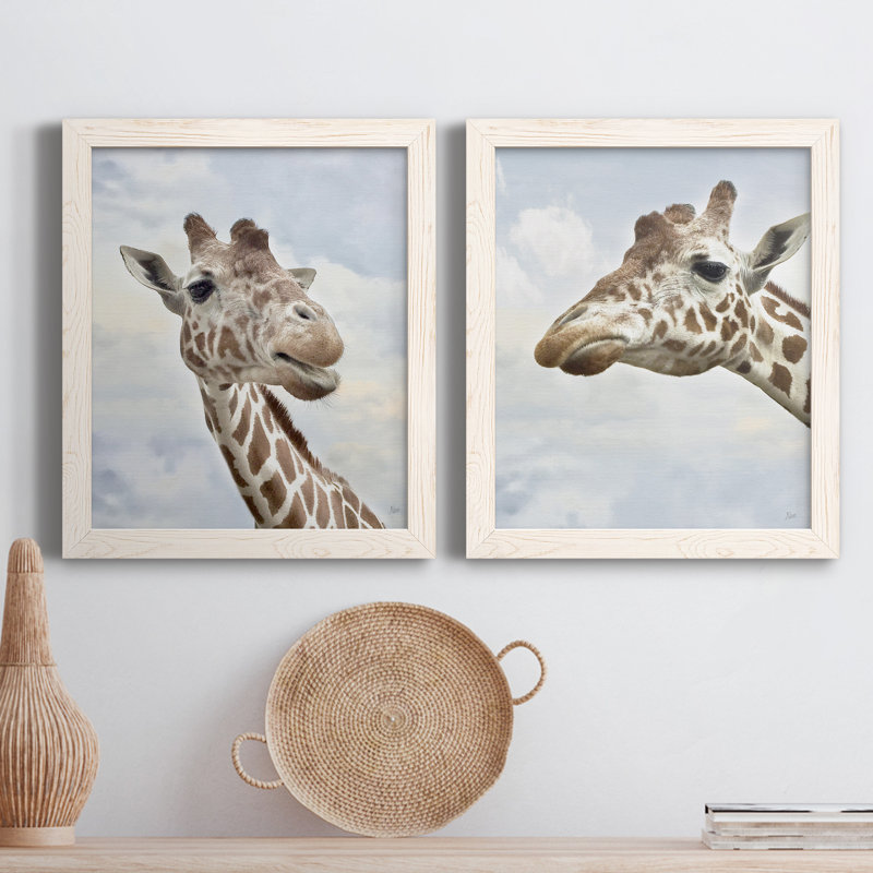 Smiley - Ensemble de 2 photos sur toile tendues, H 20 po x l 34 po x P 1,5 po, Cadre blanc