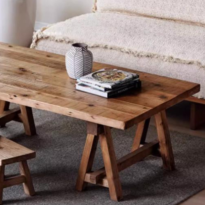 Traditional design solid wood coffee table