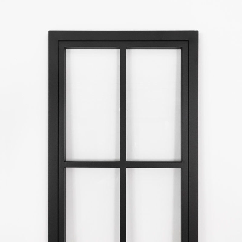 Metal Frame with Glass Barn Door