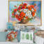 Nature morte au bouquet de coquelicots et de marguerites - Peinture sur toile-60162541-60162543