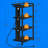 4-Tier AV Media Stand With Charging Station & LED Light, Wooden Corner TV Stand For Entertainment Devices, Black