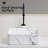 Modern 15-Inch Square Porcelain Ceramic Vessel Sink for Bathroom Vanity with Faucet and Drain
