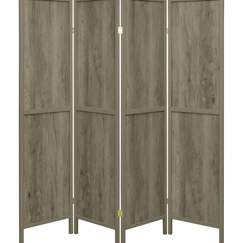 4 Rustic Grey Driftwood Screen, Hue, 70.91" Height X 69.5" Width 0.77" Depth, Pine And Folding Screen With Style, Appeal, 70.91"x69.5"x0.77", Pine, Veneer