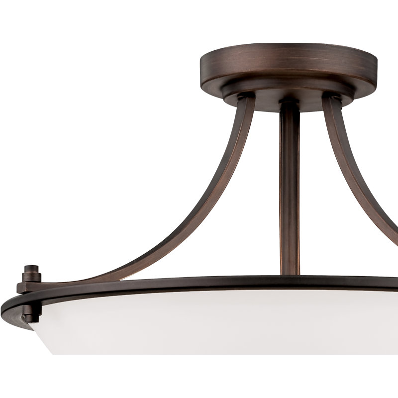 Plafonnier semi-encastré 3 lumières Bristo Nickel satiné
