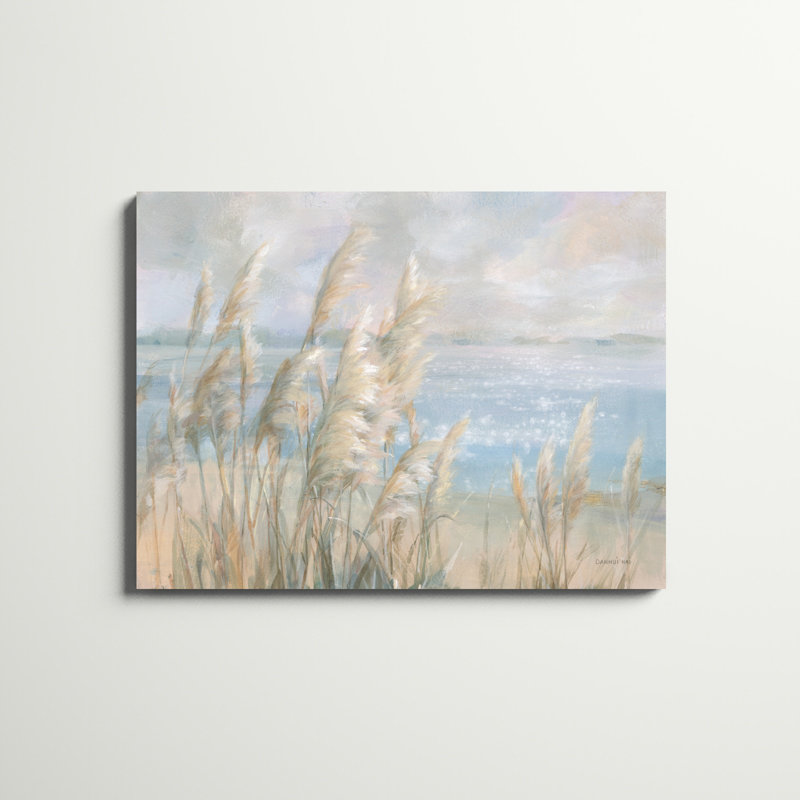 Herbe de la pampa au bord de la mer, H 30 po x l 40 po, Non, Toile tendue