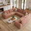Canapé d'angle modulaire en forme de U, 6 places, 135,5 pouces, chenille rose, comprimé sous vide, pour salon
