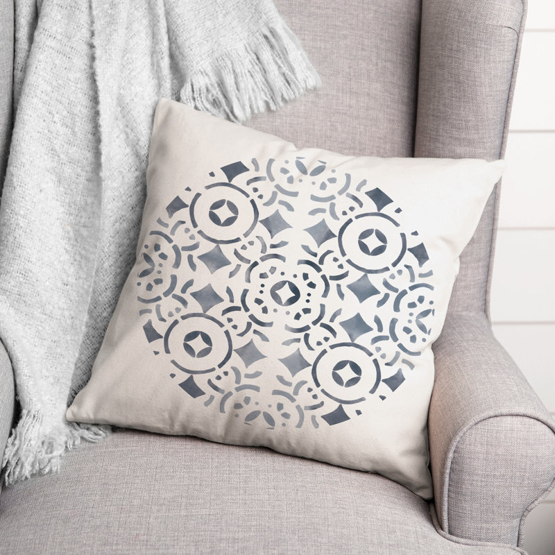  Housse et insert de coussin extérieur carré Watercolor Medallion