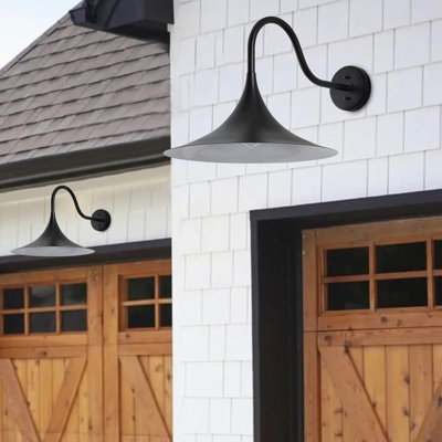 1-Light Oversize 19.69inch Gooseneck Industrial Lighting Fixture for Farmhouse Garage Patio