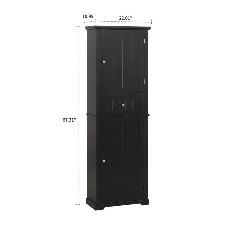 Armoire de rangement sur pied Denai, Noir