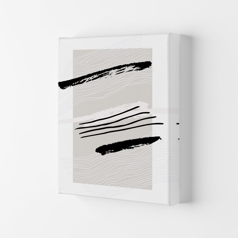 Abstracts Pennellate Linee Grey White Black 2 by Planeta444 - Print, No Framed, 30cm H x 21cm W x 1cm D