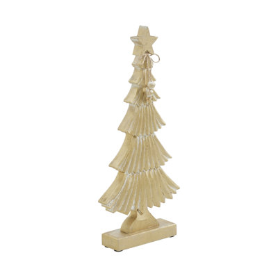 Arbre en bois doré Yuletide Glow
