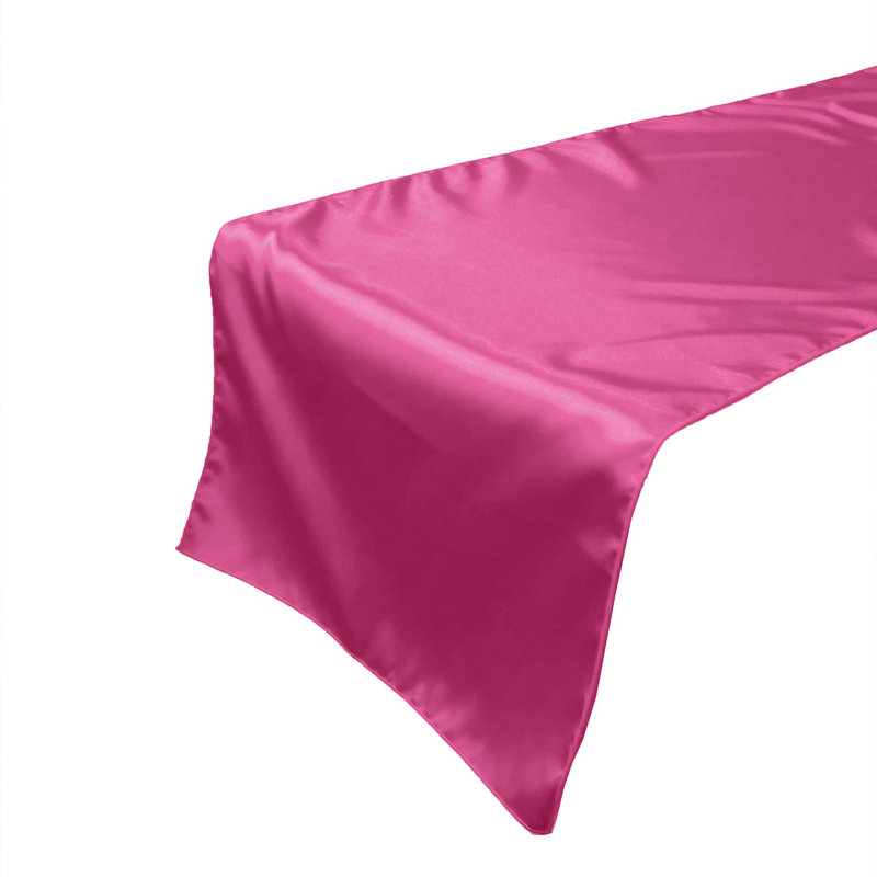 Karisha Rectangle Polyester Table Runnner, 60" x 12", Hot Pink
