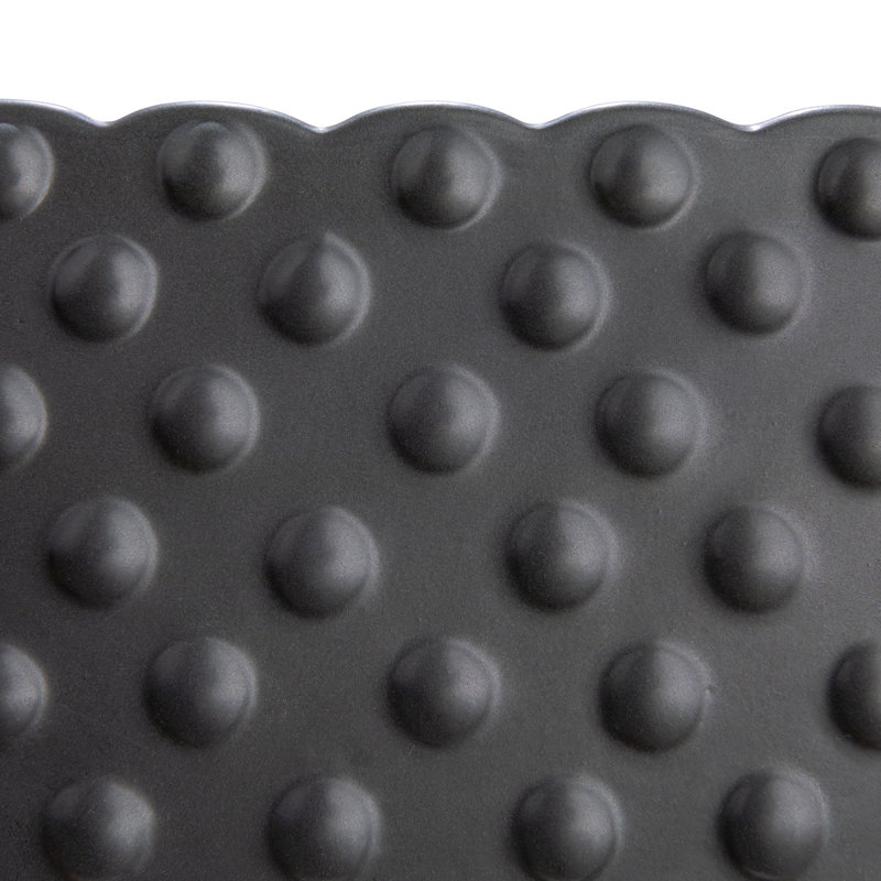 Ceramic Hobnail Planter with Scalloped Edge and Polka Dots, Gray
