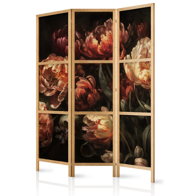 171cm H Solid Wood Folding Room Divider, 171cm H x 135cm W x 1.2cm D, 3