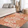 Zinnia Modern Floral Textured Weave Orange/Cream Indoor/Outdoor Rug