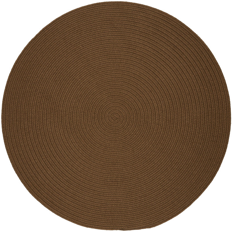 Tapis intérieur / extérieur brun clair tressé à la main Smyth, Rond 6 pi