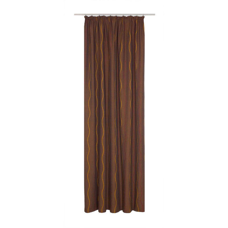 Pedersen Pencil Pleat, Single Curtain, opaque, Orange, 132cm Width x 255cm Drop