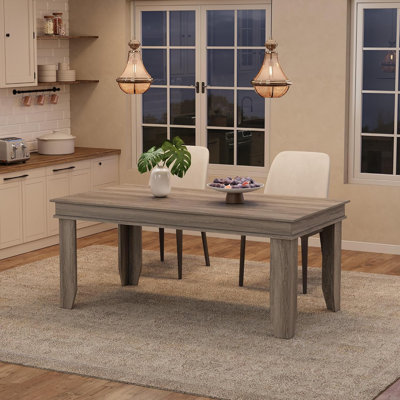 Farmhouse Dining Table for 6-8 People, 71 in Long Kitchen Tables with Wooden Sturdy Frame, 6 ft Large Rectangular Dinner Table for Dining Room, Kitchen, Grey Walnut, 71" Non-extendable