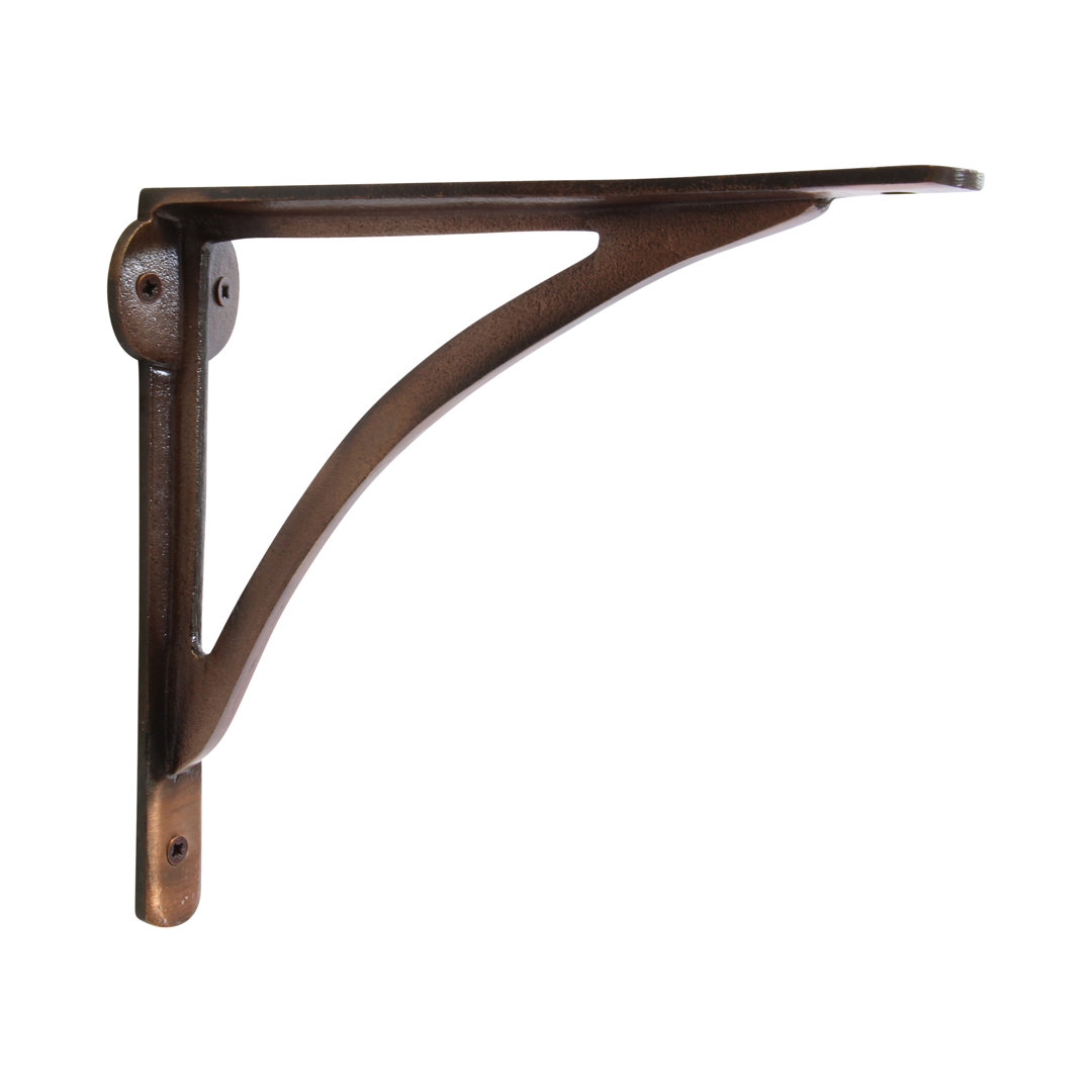 Modern Sleek Shelf Bracket BK-IR8207 from RCH Supply Co RCH Supply Company Color: Antique Copper Size: 6.8" H x 0.9" W x 8" D