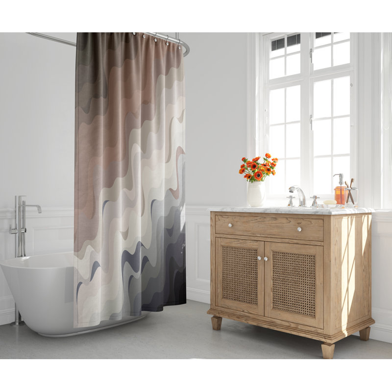 Rideau de douche Chacha Waves, Gris brun