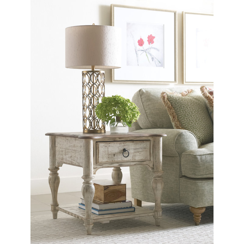 Table de bout en bois massif avec rangement Kempston