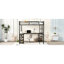 Lit mezzanine double en métal avec bureau et support à suspendre