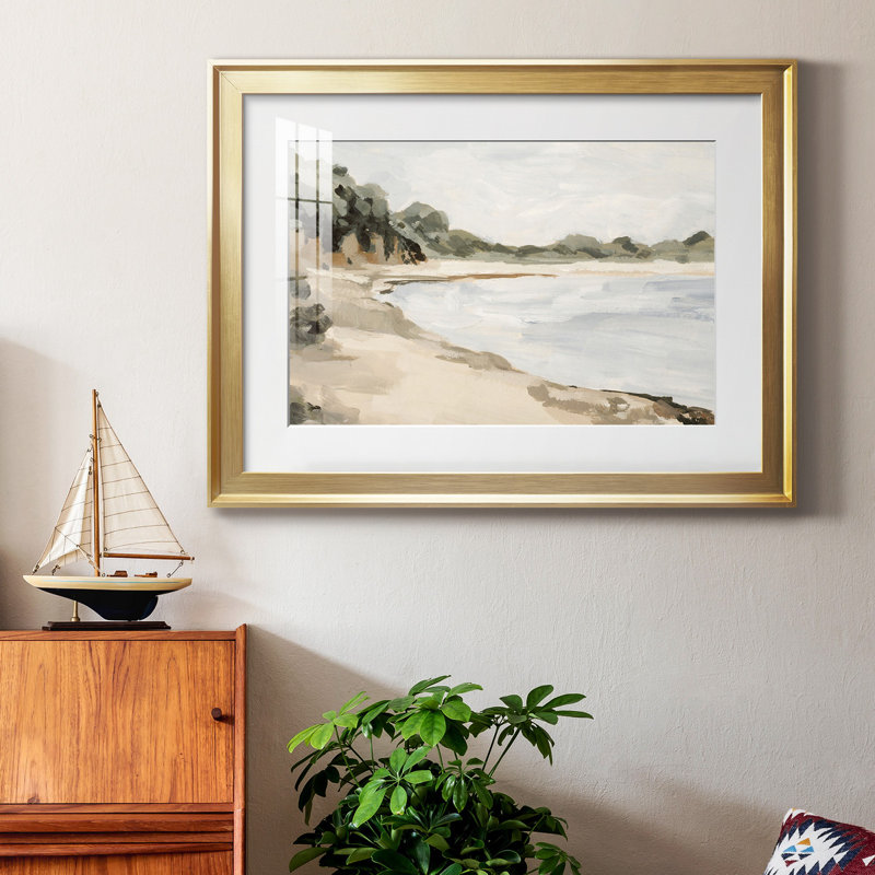 «Bluff Bay II», reproduction encadrée de qualité supérieure - prête à être accrochée, H 26,5 po x l 36,5 po x P 1 po, Or