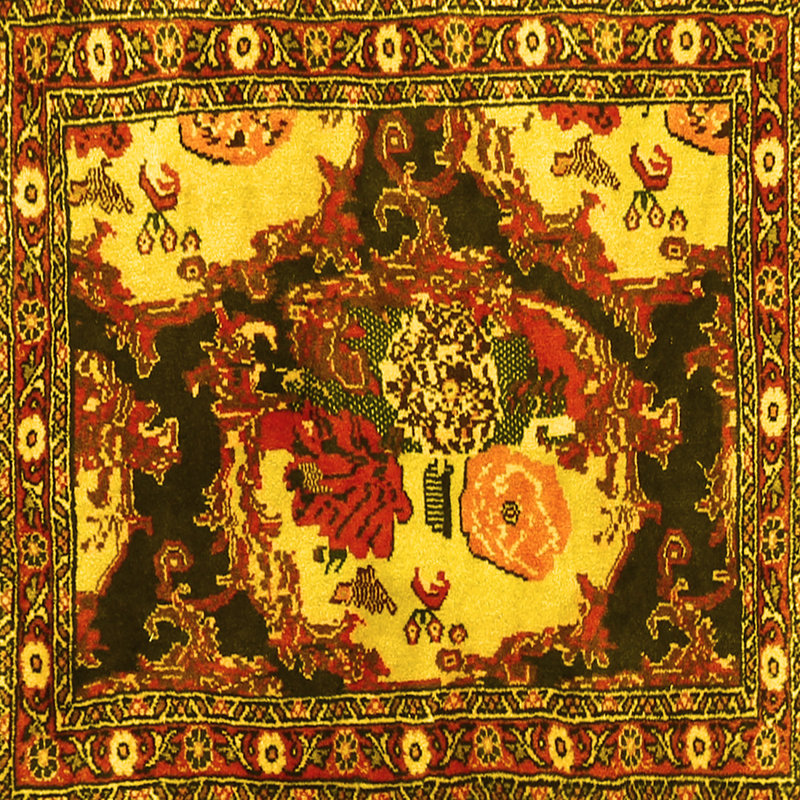 Washable Abstract Indoor Rug, Square 6'