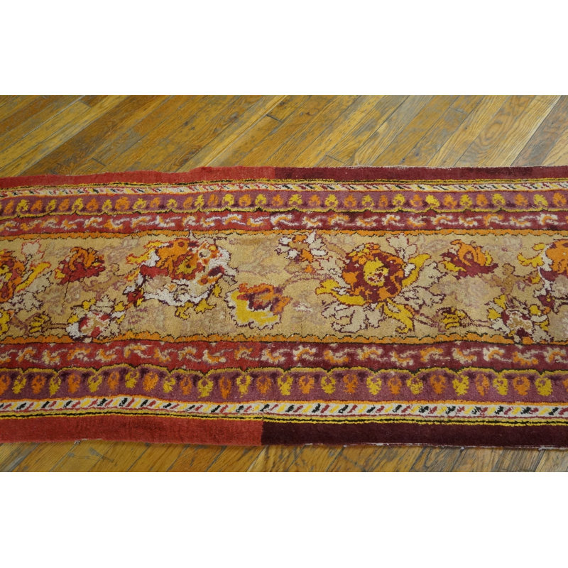 Tapis de couloir clair en laine Agra