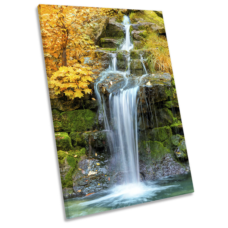 Forest Waterfall Landscape - Wrapped Canvas Print, 61cm H x 40.6cm W x 2cm D