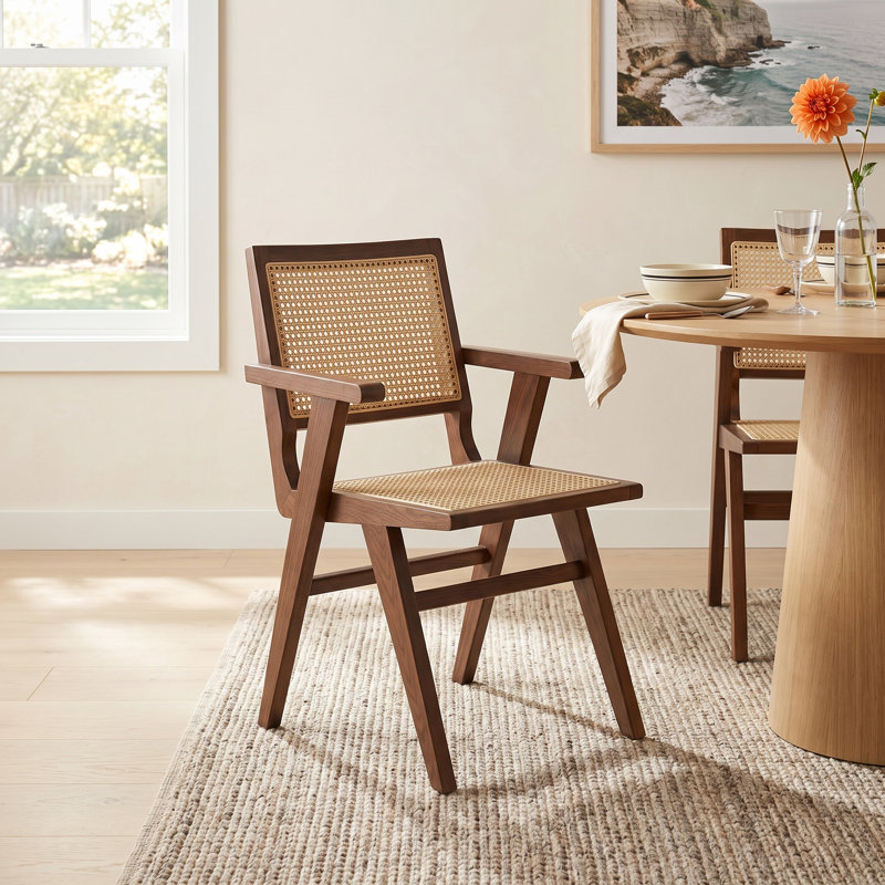 Atticus 18.10'' H Ash Armchair, Walnut