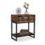 Console rectangulaire en bois massif noyer foncé-131257100