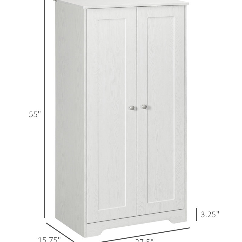 Garde-manger blanc 2 portes avec tablettes réglables pour tablette de rangement, 2 portes, salle à manger