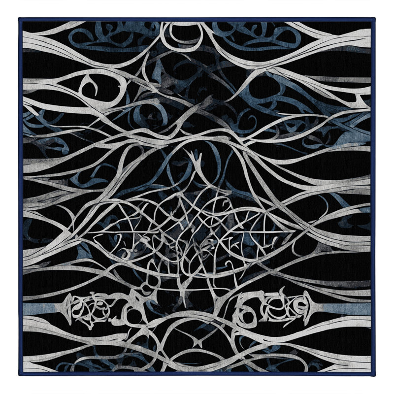 Midnight Blossom Rug, Square 8'