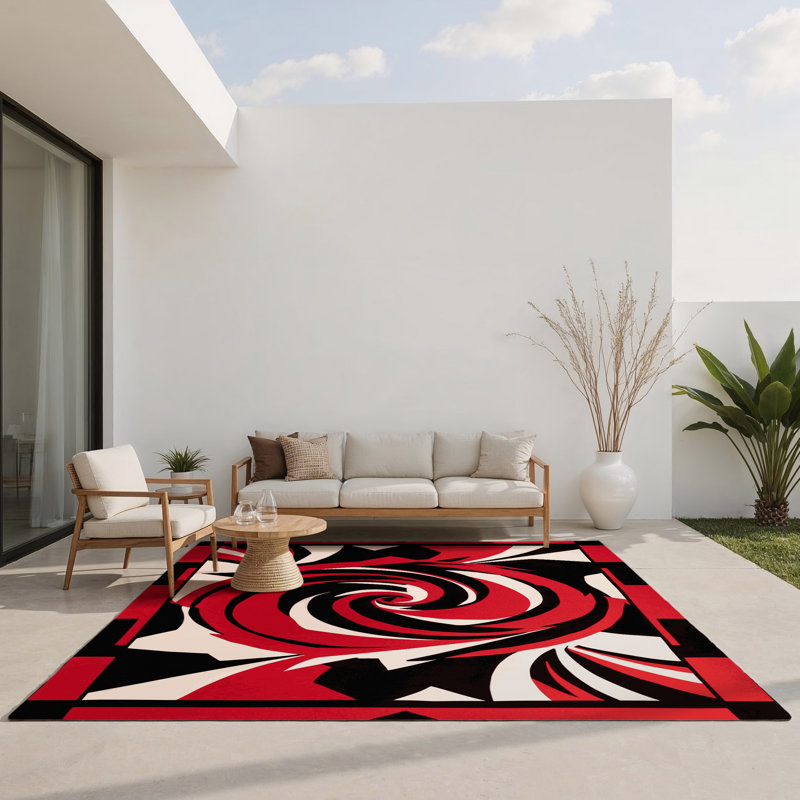 Tapis intérieur et extérieur Solar Inferno, Rectangle 1 pi 6 po x 2 pi 6 po