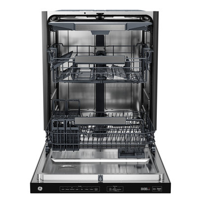 Lave-vaisselle à ouverture automatique à contrôle par le haut 24 po Ge, 47 Dba, acier inoxydable résistant aux empreintes digitales - GBT600ssvfs
