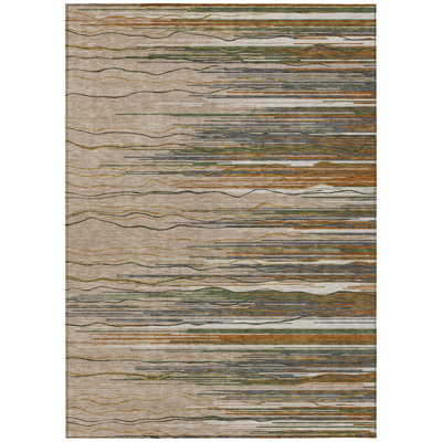  Machine Washable Indoor/Outdoor Chantille ACN996 Paprika Area Rug