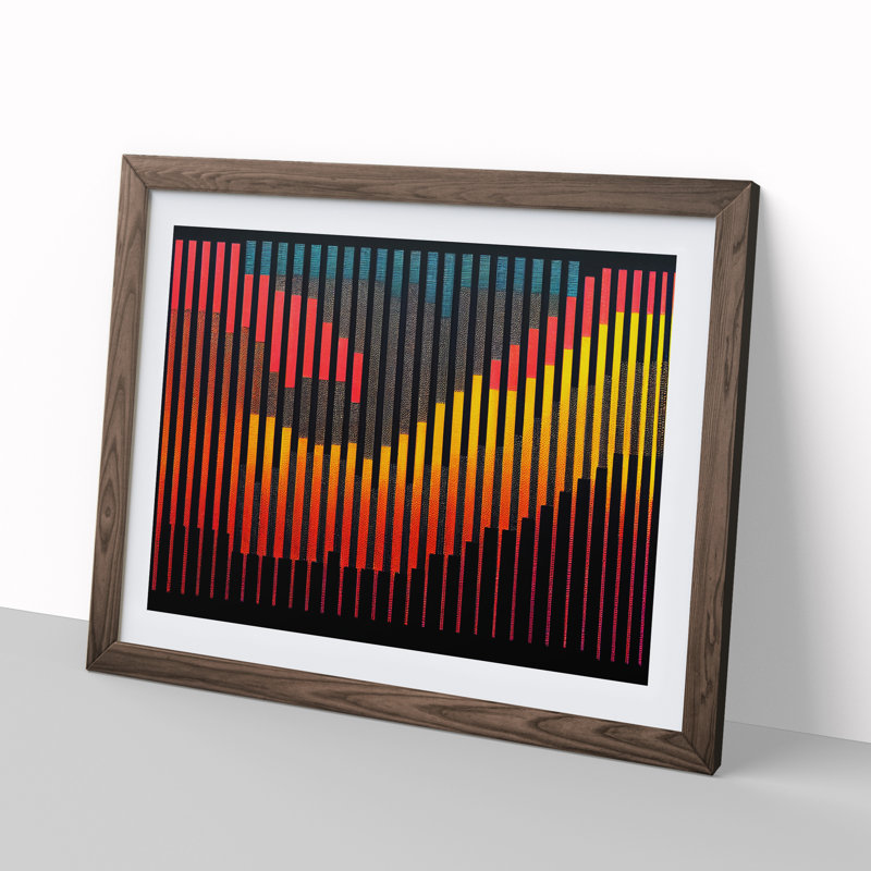 Audio Equalizer Abstract Art Vol.2 - Framed Print, Walnut