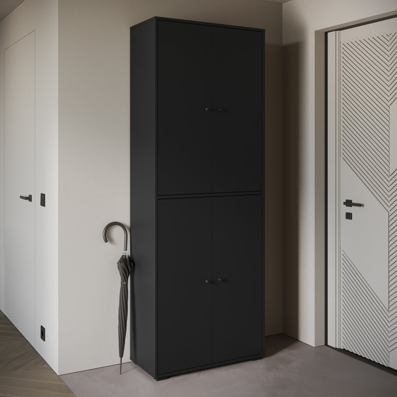 Temia Laminate Wardrobe, Black