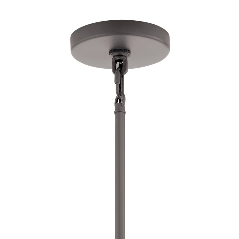 6 - Light Dimmable Drum Chandelier, White Washed Wood
